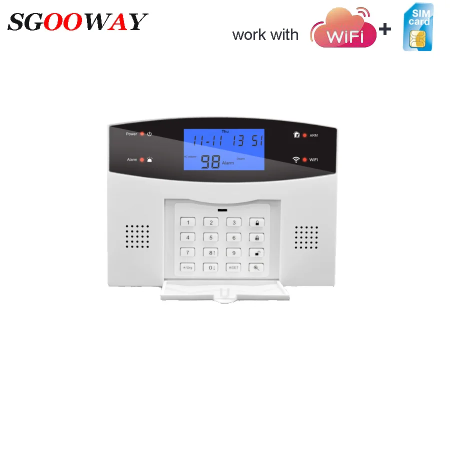 Set A Sgooway Wifi GSM PSTN сигнализация Беспроводная и Проводная детекторы сигнализация Умный дом релейный выход приложение английский/русский/испанский/французский - Цвет: Set A