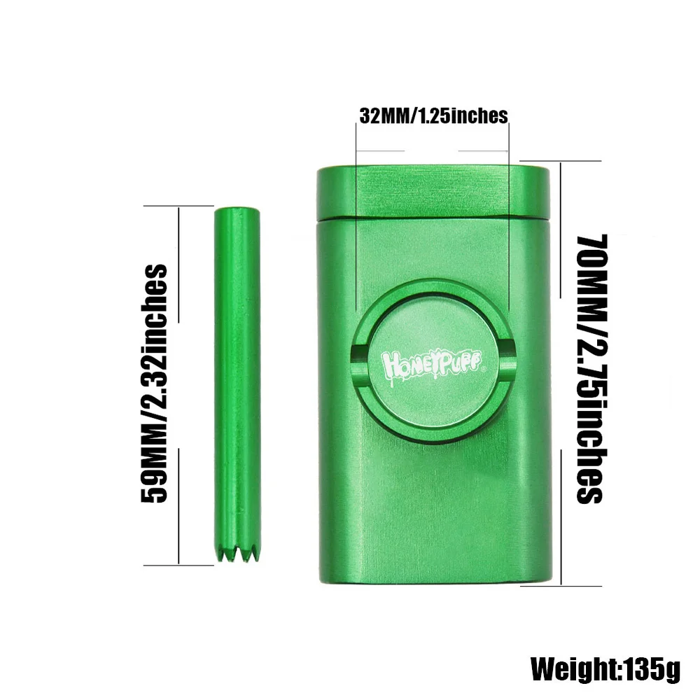 Aluminum Grind Case Pinch Hitter & Grinder Combo Tobacco Grinder Dugout Pipe Case With Storage Room Case Smoking Pipe All In One