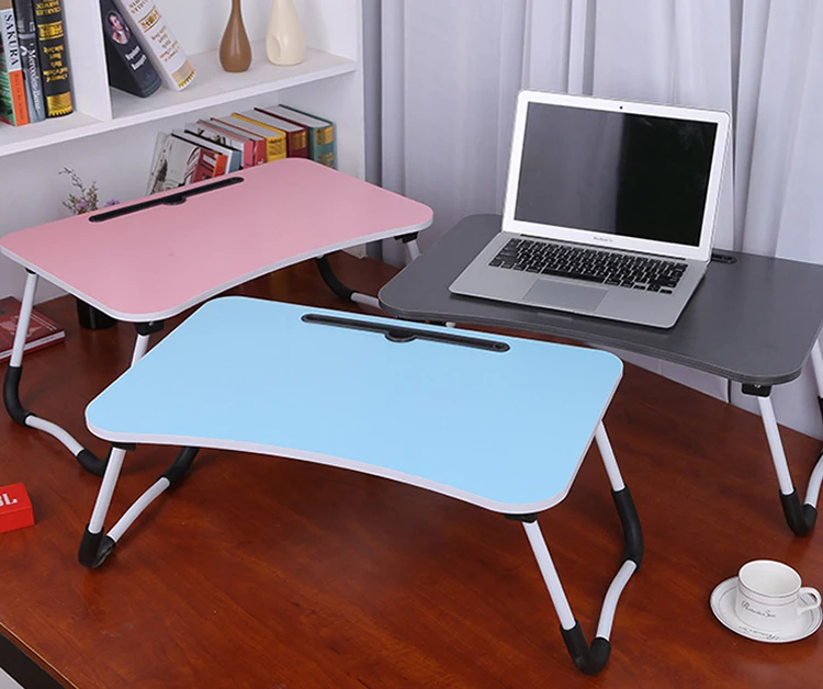 Lap Desk,Portable Foldable Laptop Tray Table，Breakfast Tray with Foldable Legs Portable Lap Standing Desk（Blue） 