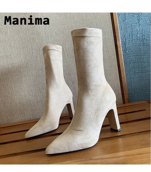 

autumn high-heeled women's boots socks shoes heroine sexy party thick bottom boots women winter bota women's shoes 2020 new