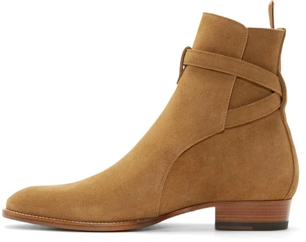 

British Fashion Boots Kanye West Boots Chelsea Boots Leather High Top Leather Martin Noble Boots Buckle Men Shoes