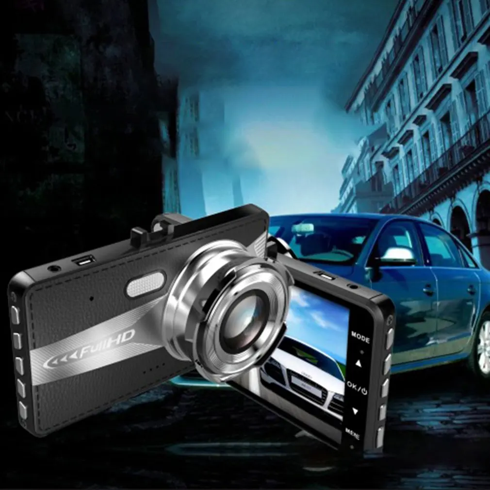 

HD 4 Inch Dual Lens Image Wide Angle Driving Recorder Dash Cam Dual Lens Car DVR Camera Night Vision 2.5d MirrorDriving Recorder