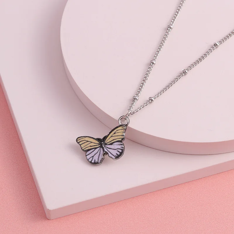 Bohemian Cute Blue Butterfly Choker Necklace for Women Clavicle (9)