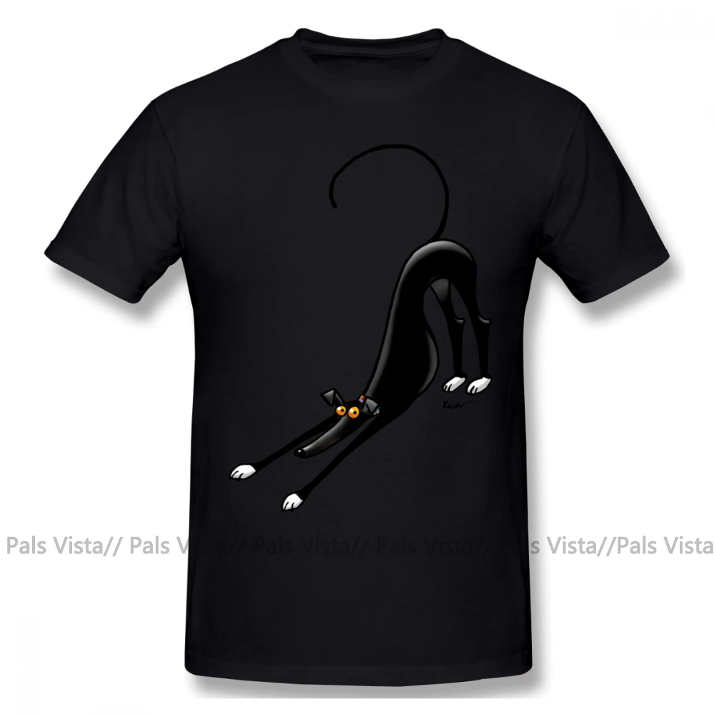 Whippet футболка Bowdown футболка с собакой забавная футболка большого размера Мужская модная хлопковая футболка с коротким рукавом и принтом - Цвет: Черный