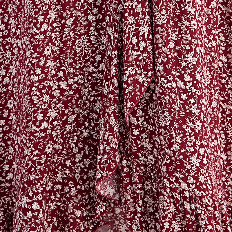 BEFORW 2020 Sexy Print Ruffles Mid Summer Dress Women Casual Party Dress Strapless Print Beach Bohemian Long Dress Vestidos