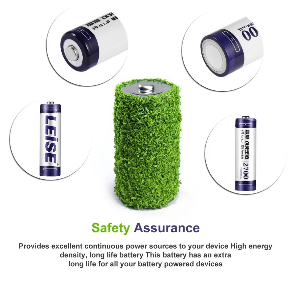 8 шт. LEISE 2700mAh 1,2 V AA Ni-MH перезаряжаемая батарея высокой емкости с предварительной зарядкой nimh Baterias подходит для игрушек с дистанционным управлением