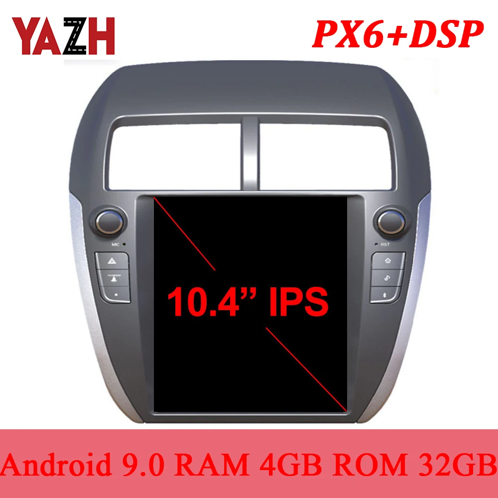

YAZH Android 9.0 Pie GPS Navigation For Mitsubishi ASX RVR 2010 2011 2012 2013 2014 Auto Radio Multimedia DSP 4GB Head Unit