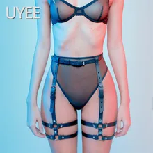 UYEE, женские сексуальные кожаные ремни, панк пояса Харадзюку, готическое нижнее белье, чулки, подтяжки для тела, связывание на талии