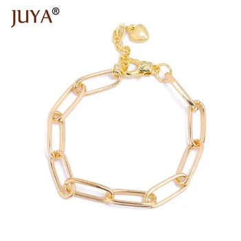 

JUYA Adjustable Chunky Chain Bracelets Gold Oval Squash Bracelet Simple Link Bracelet Hip Hop Jewelry for Women Men Gifts