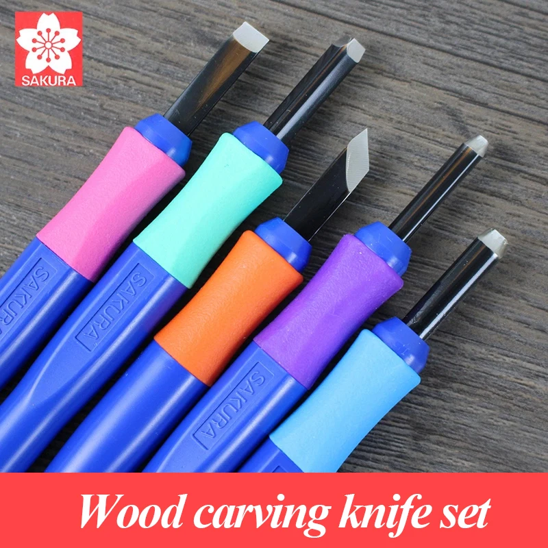 SAKURA 나무 조각 칼, 휴대용 아트 펜 나이프, 예술 나무 조각 도구, 공예 수리, 멀티 DIY 수공구, 1PC