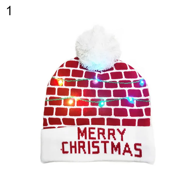 LED Christmas Hats Unisex Winter Thick 