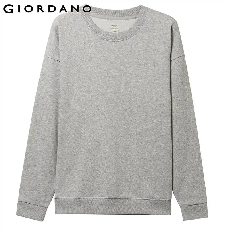  Giordano Women Sweatshirt Solid Color Crewneck Sweatshirt Loose Relax Sudadera Mujer Long Sleeve Mo