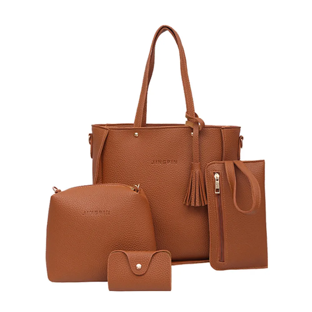 Женские Четыре набора сумок, сумки через плечо, четыре штуки, сумка-тоут, сумка через плечо, кошелек, сумки высокого качества, повседневные женские сумки, сумки-тоут# R5