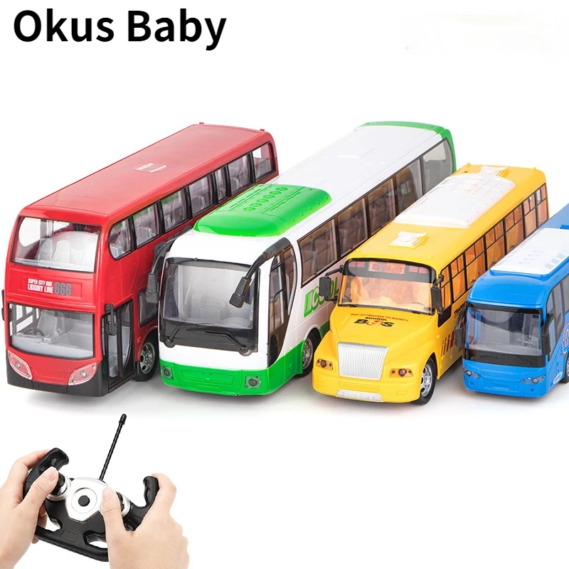 RC Bus Two Layers Electric City Bus Express Wireless Radio Control Car with LED Light Model Toys for Children RC Vehicles Model RC Cars cheap