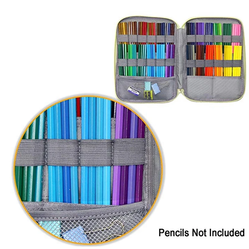 96 слотов для карт Цветной Карандаш Чехол большой Ёмкость держатель для карандашей и ручек, сумка-Органайзер для художника