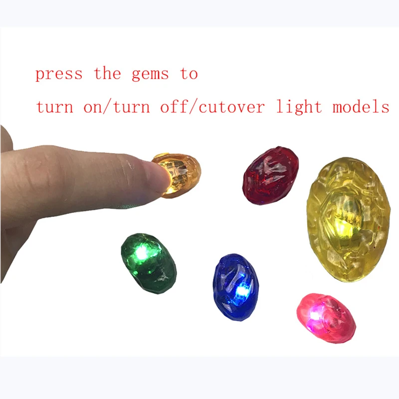 New Infinity Gauntlet The Avengers Superhero Iron Man Cosplay Gloves Thanos LED Glove PVC Snap Mittens Child Adult Halloween Toy