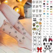 Waterproof Temporary Tattoo Sticker Linear Geometric Lettering Letter Cute Fake Tatoo Leg Arm Hand Boy Girl Child Tattoos Art