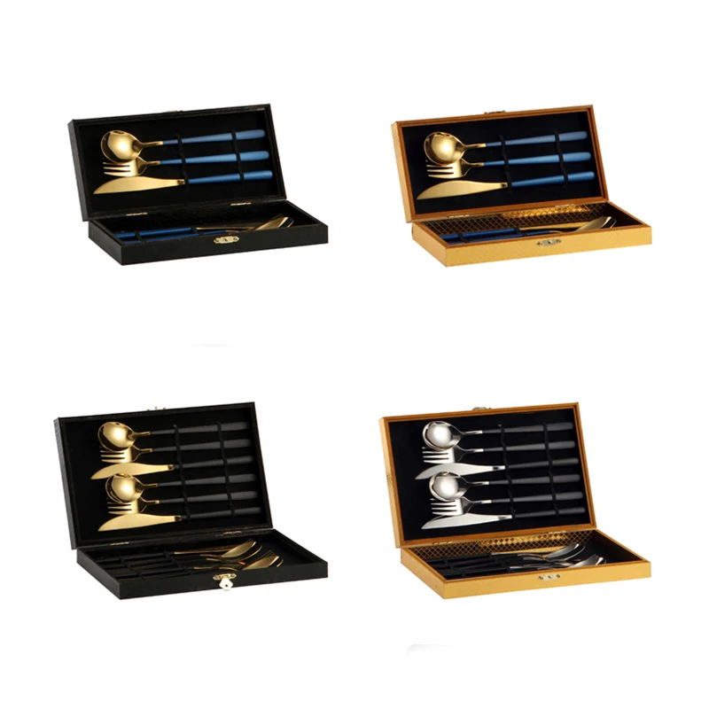 304 Stainless Steel Gift Box High-end Tableware Dinner Knife &Spoon Steak Knife And Table Fork Household Set 304 Stainless Steel Gift Box High-end Tableware Dinner Knife &Spoon Steak Knife And Table Fork Household Set
