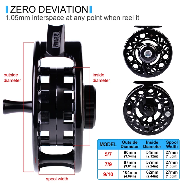 PROBEROS Fly Wheel 5/7 7/9 9/10 WT Fly Fishing Reel CNC Machine Cut