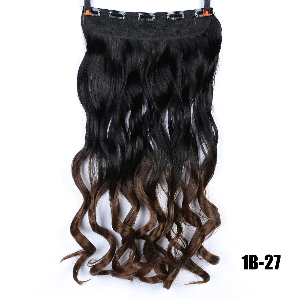 MANWEI 24 дюйма длинные волосы для наращивания синтетические натуральные волосы термостойкие накладные волосы невидимые накладные волосы - Цвет: P1B/30