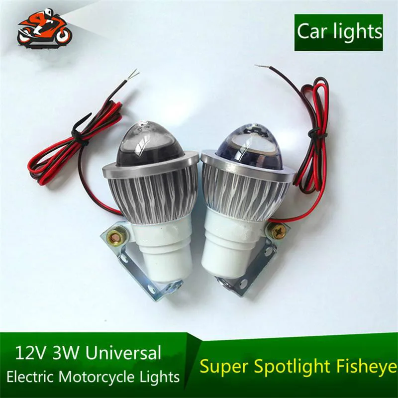 1Pc Universale Moto Bianco Led Stroboscopico Indicatore Faro Dc12V Fish Eye Lights 300Lm 3W Accessori Vespa In Lega Di Alluminio