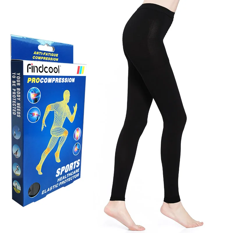Black Ankle-Pants 3L FINDCOOL медицинские компрессионные колготки женские 34-46mmHg варикозное расширение вен компрессионные штаны для йоги чулки - Цвет: Black Ankle-Pants 3L