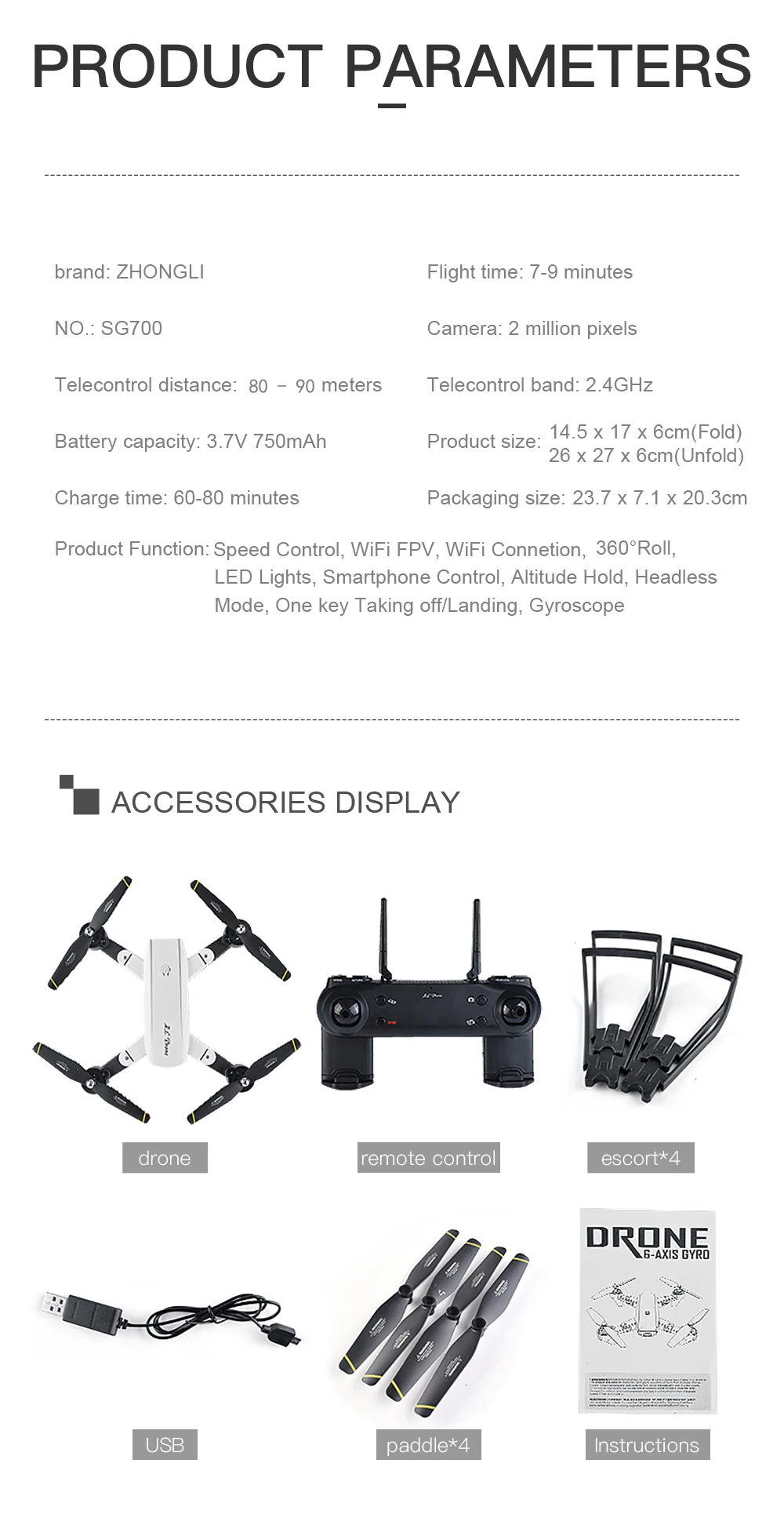 SG700 RC Квадрокоптер вертолет складной Дрон с Wi-Fi FPV HD камера высота удержания Безголовый VS xs809s sjrc f11 pro z5 rc Дрон