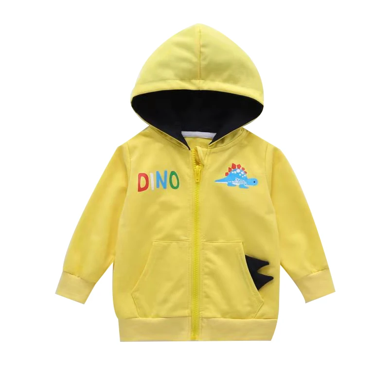  Baby Boys Coat Hoodie Cartoon Winter Warm Solid Zipper Long Sleeve Sweatshirts Cotton Casual Outwea