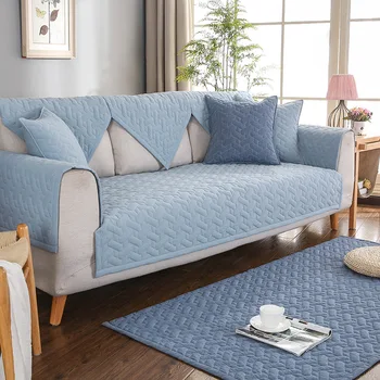 

Modern Non-slip Sofa Covers For Living Room Solid Color Couch Cover Four Seasons Universal Cotton Corner Sofa Towel Slipcover