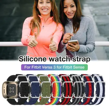 

Wrist Strap For Fitbit Versa 3 Fitbit Sense Watch Band Canvas Replacement Strap Wristband Smart Watch Accessories