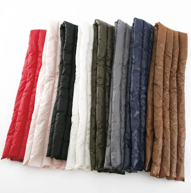 

women Down cotton Ring Snood Scarves Thermal Warm Scarf 125*15cm Eiderdown Neck Warmer Women Men Inflatable Winter Down S