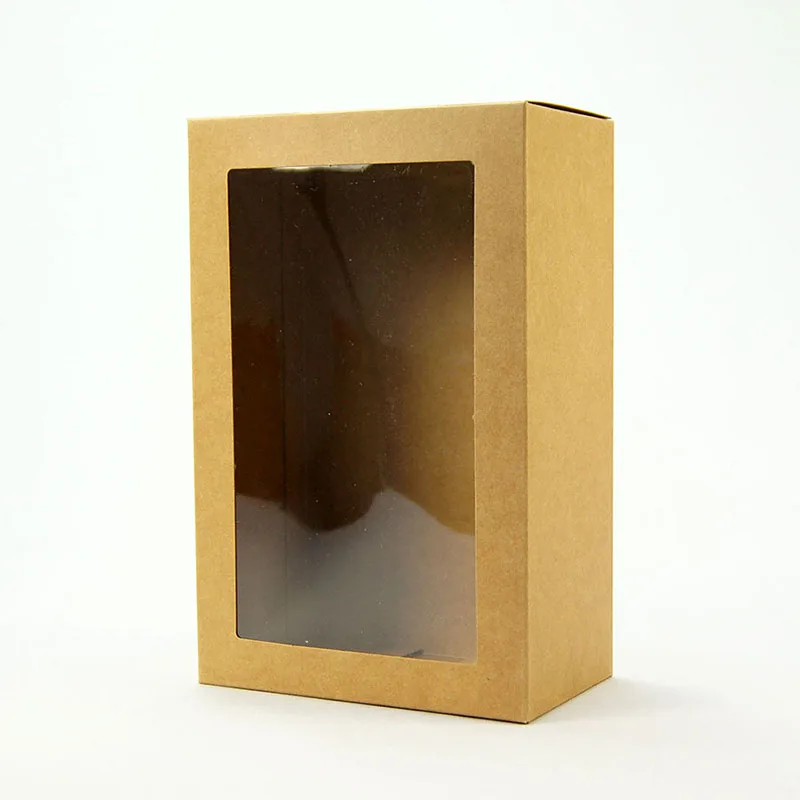 6 шт Черная крафт-бумага коробки для торта с прозрачным ПВХ окном для детского душа Свадебная праздничная подарочная упаковка коробка для печенья конфет подарочная коробка