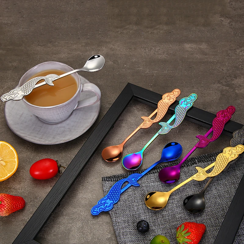 Вакуумное покрытие из нержавеющей стали десертная кофейная ложка для мороженого посуда музыкальная тематическая ложка для супа