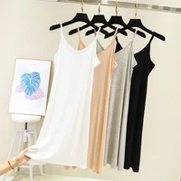Spring Summer 2024 Woman Tank Dress Casual Modal Sexy Camisole Elastic Female Home Beach Dresses O-Neck Camis Sexy Dress - Image 4
