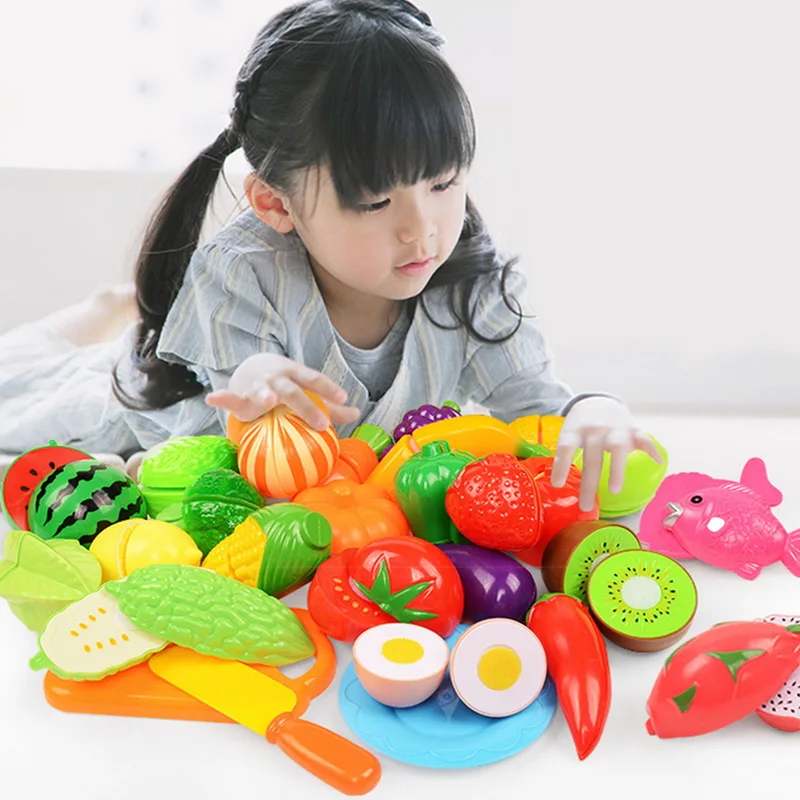 

24Pcs Fruits Vegetable Food Toy Child Kids Kitchen Role Play Cutting Toy The Best Gifts For Children