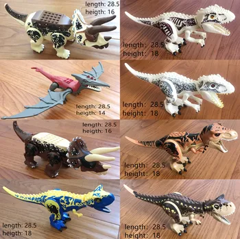 

8figures large Dinosaurs Jurassic World Park set big Dinosaur model toys building blocks gift for children