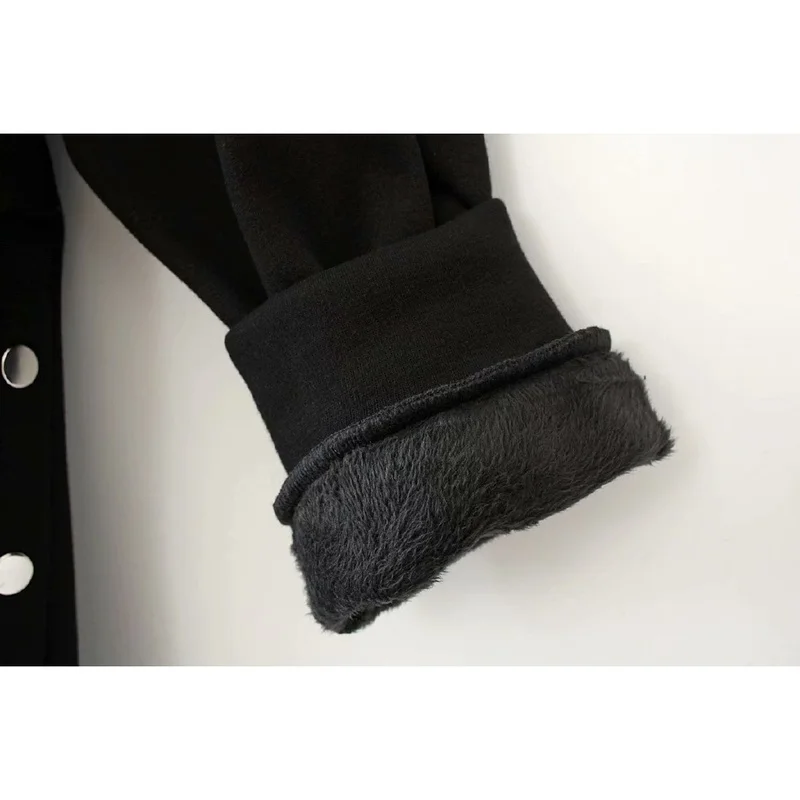 Размера плюс XL-3XL Для женщин черные длинные толстовки с капюшоном утолщаются Осень-зима, верхняя одежда женские топы