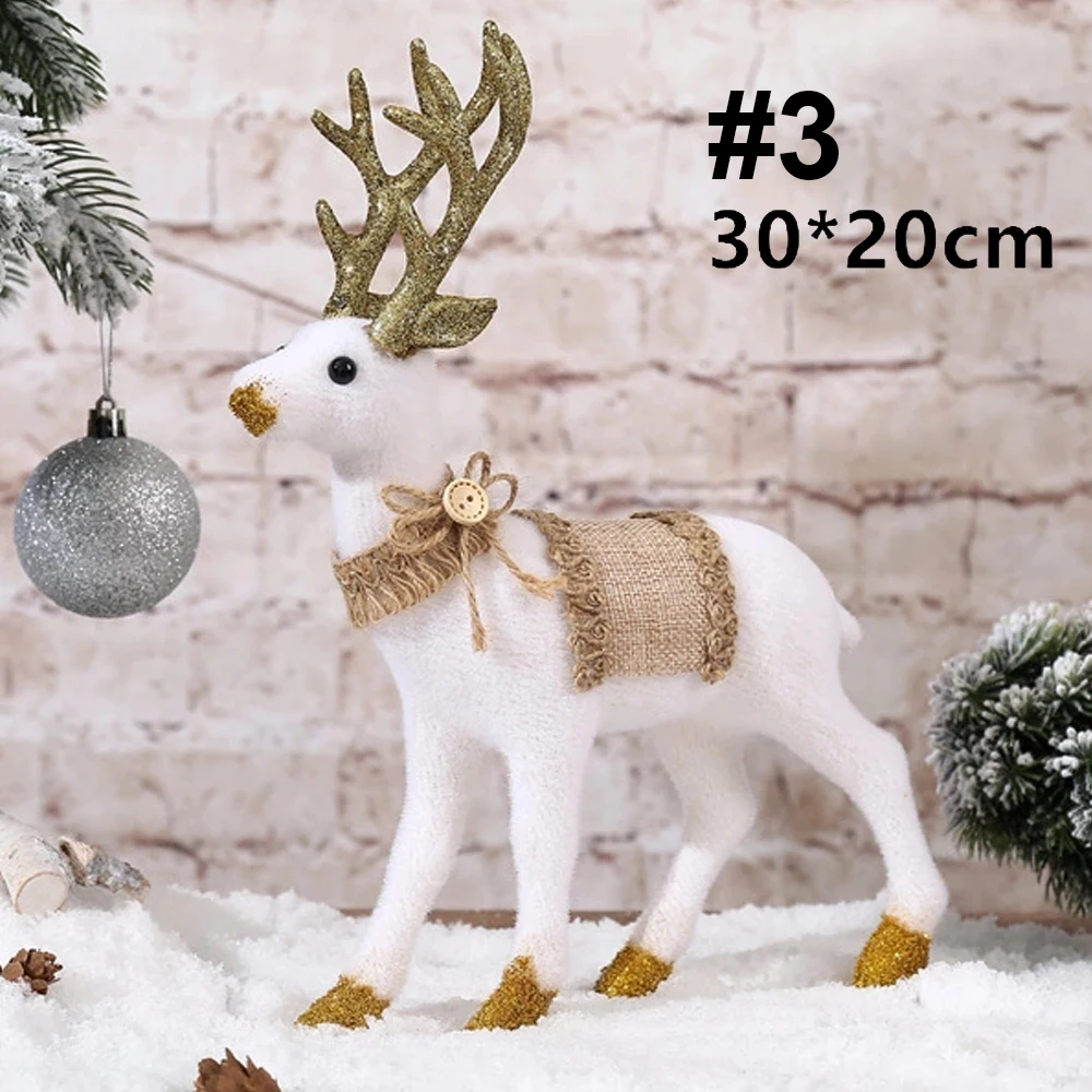 SOLEDI Смола Имитация моделирования белый олень стоящий магазин витрина Рождество Белый олень новогодняя игрушка офис - Цвет: C