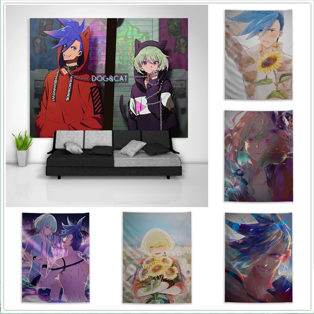 Promare Yaoi Galo Thymos x Lio Fotia гобелен художественный настенный диван, стол, покрывало для кровати, домашний декор, подарок в общежитии