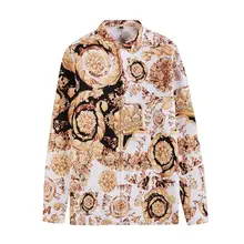 Мужская рубашка осень новая классическая рубашка с принтом короны Роскошная модная майка большого размера M до XXL