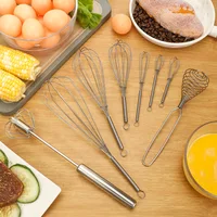 13 cm 15 cm Mini acier inoxydable manuel Mini fouet à oeufs café lait mélangeur mélangeur cuisine batteur à oeufs 3
