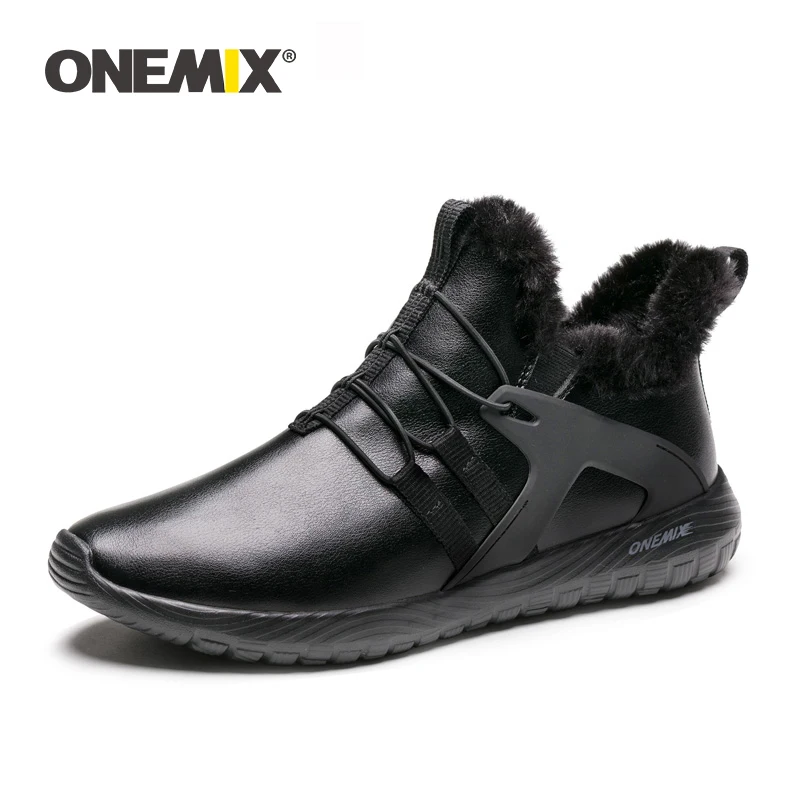 ONEMIX/мужские ботинки на меху; Мужская зимняя обувь; однотонные зимние ботинки; Плюшевые противоскользящие теплые водонепроницаемые мужские ботинки; размеры 39-46