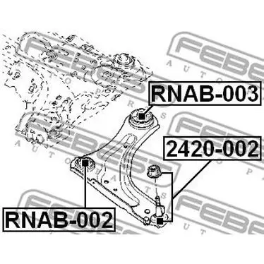 Сайлентблок переднего рычага задний Renault Laguna 1.6-2.0 16V/1