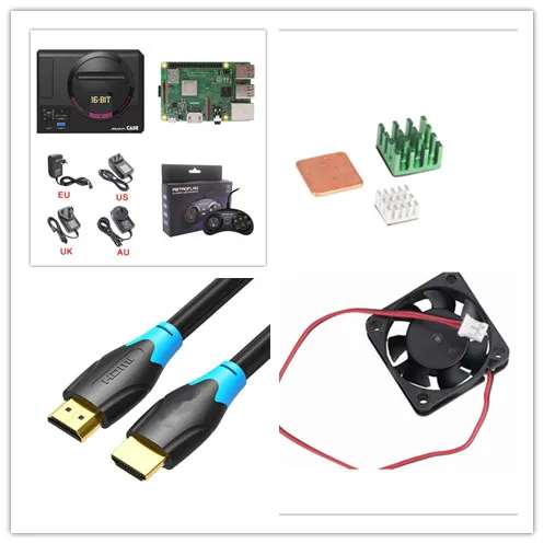 3B plus Kit 1 RETROFLAG MEGAPi чехол с Raspberry Pi 3 Model B+ 3B плюс адаптер питания HDMI кабель радиатор вентилятор комплект уже собран - Цвет: 3B plus Kit 1