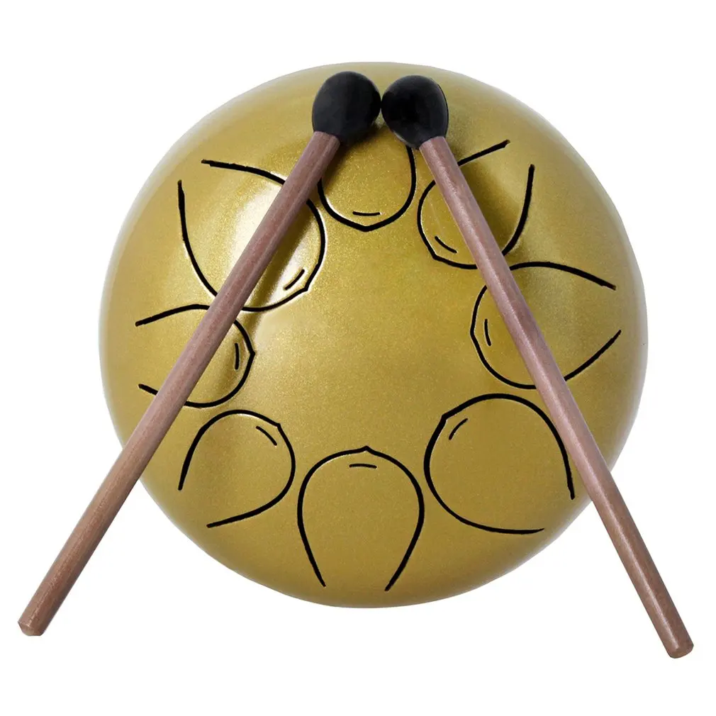 

5 Inch Steel Tongue Drum 8 Tune Hand Pan Drum Tank Hang Drum With Drumsticks Carrying Bag Percussion Instruments