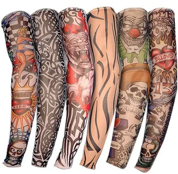 

New Style Flower Arm Tattoo Sleeves Seamless Outdoor Riding Tattoos Sunscreen Riding Tattoo Sleeves