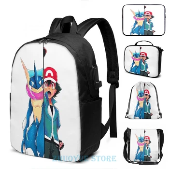 

Bond Phenomenon XY & Z 29 (Ash and Greninja version) USB Charge Backpack men School bags Women bag Travel laptop bag