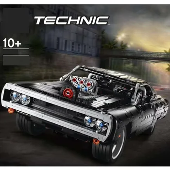 

LepinBlocks Technic Series Supercar Dom's Dodge Charger 42111 Model Speed Champion City Car Building Block playmobil Kids Toys