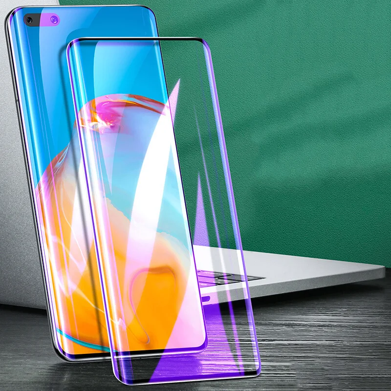 Для Huawei P30 P40 Pro Plus закаленное стекло Защита экрана Mate 30 Nova 7 Honor анти-синий 3D полное