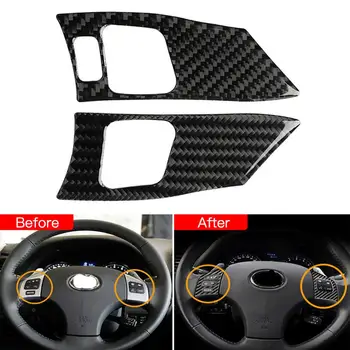 

Car Carbon Fiber Steering Wheel Button Cover Frame Trim Sticker For LEXUS IS250 300 350 2006-2012 Car-Styling Accessories 2Pcs